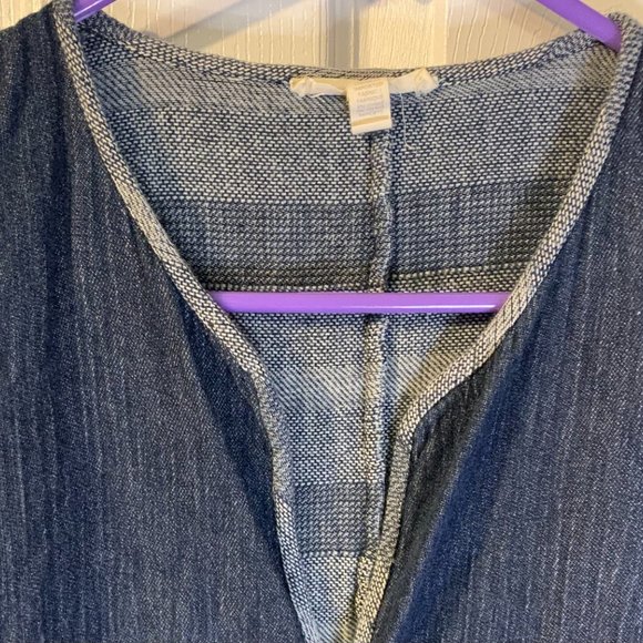 Eileen Fisher Women's Denim Jacket Petite Size PP 2P 4P Open Front Blue Boxy - Picture 2 of 6